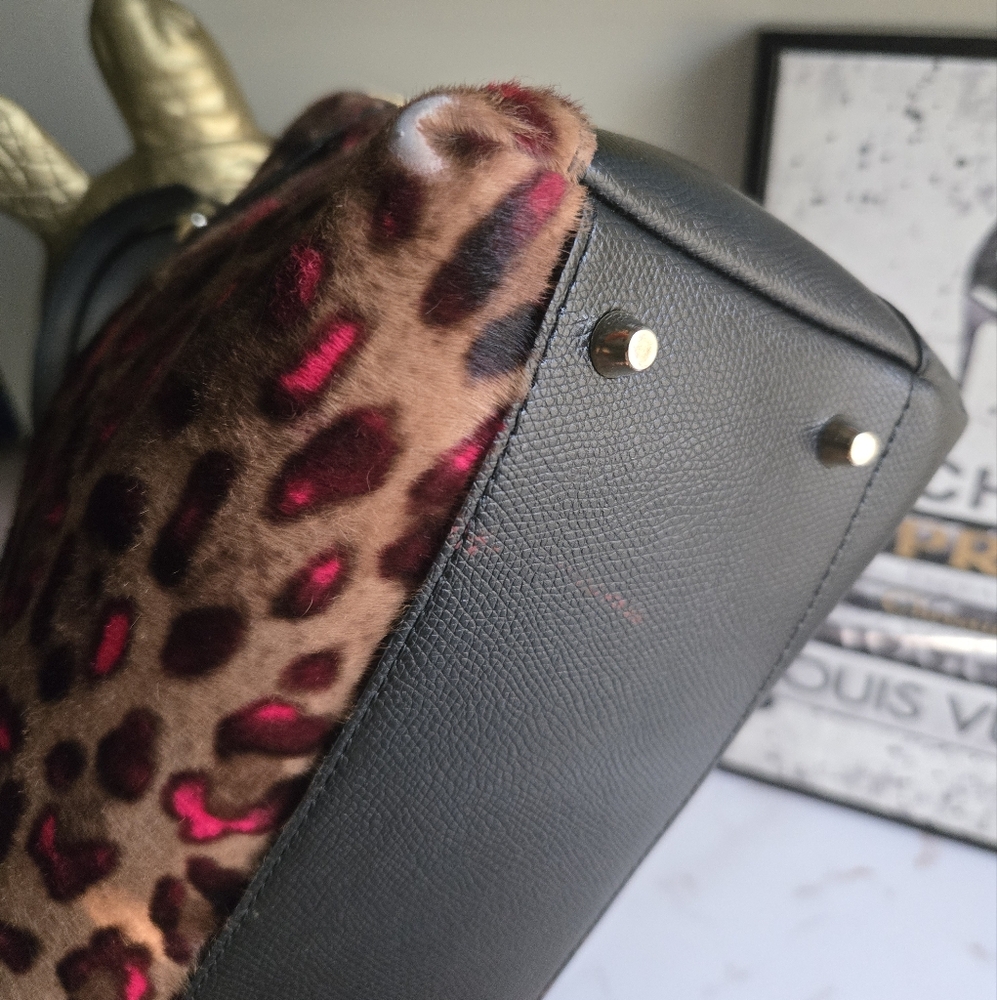 Furla Piper 2Way Harako Animal Print Top Handle Bag VGUC - Picture 10 of 14
